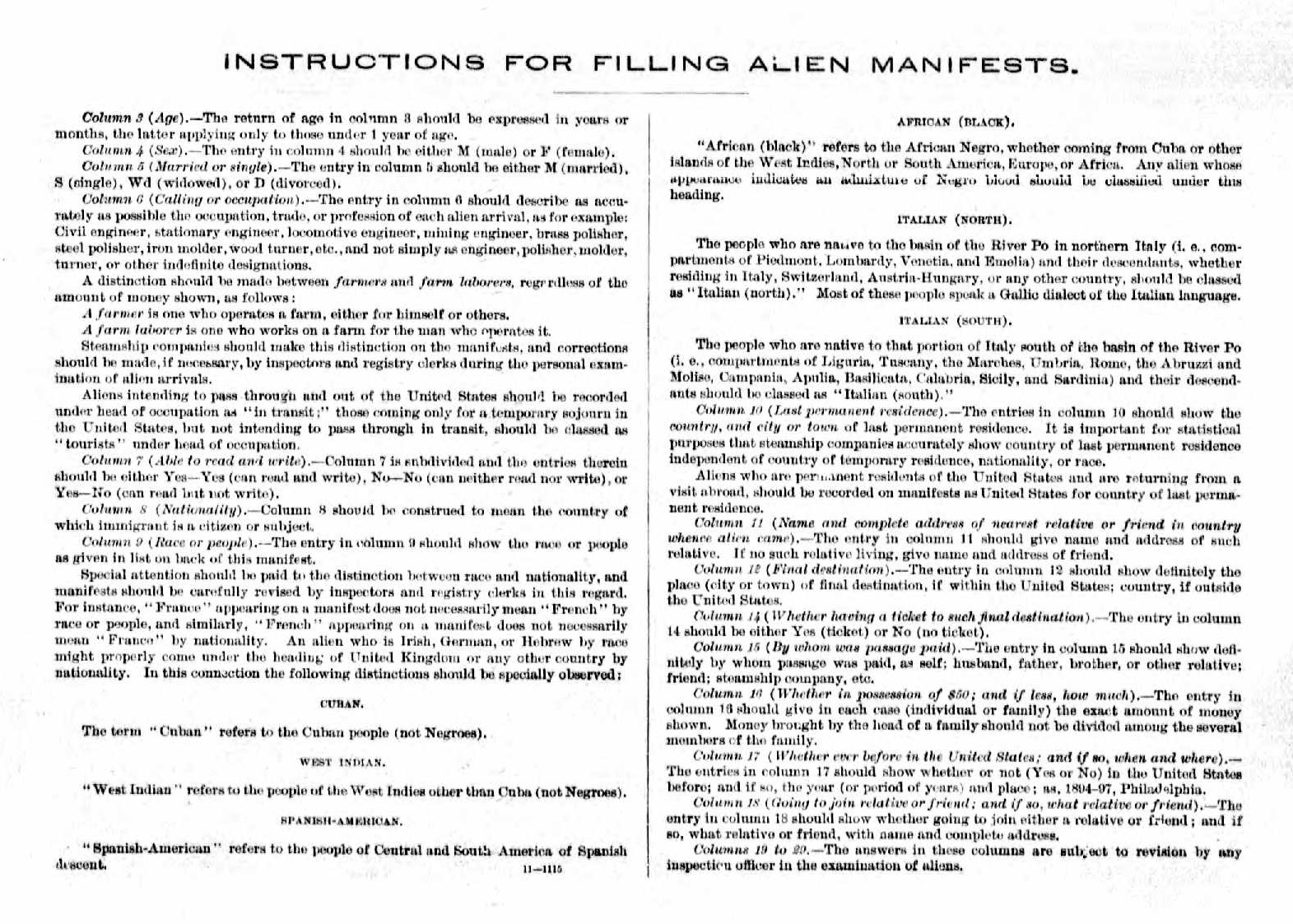 1908 Manifest