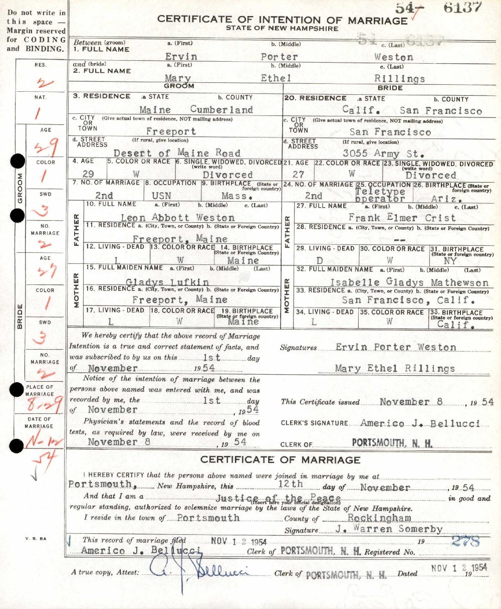 Rillings-Weston 1954
